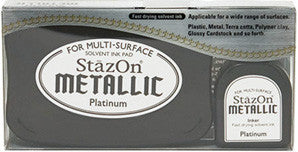 staz-on metallic platinum ink pad & refill