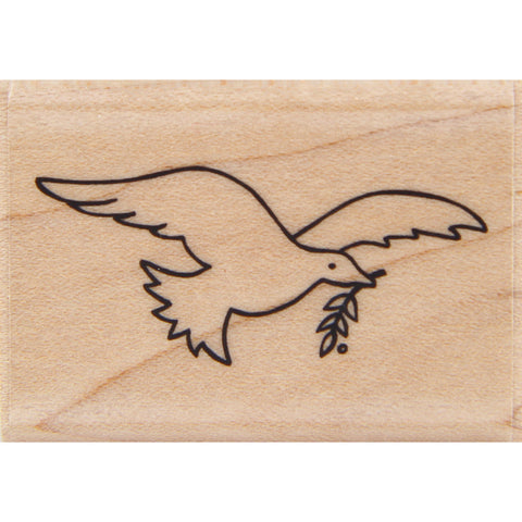 wood stamp - soaring dove