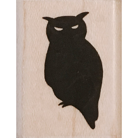 wood stamp - owl silhouette