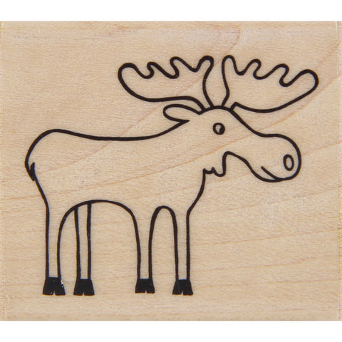 wood stamp - moose
