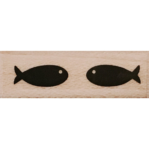 wood stamp - mini fishes