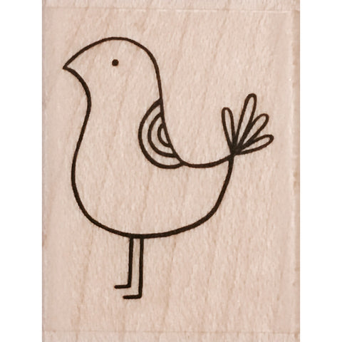wood stamp - groovy partridge