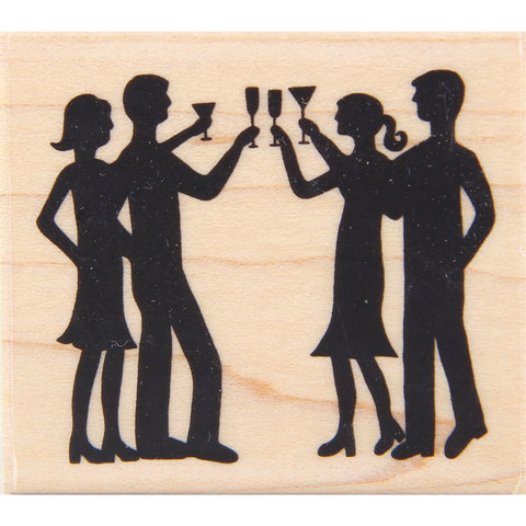 wood stamp - party silhouette