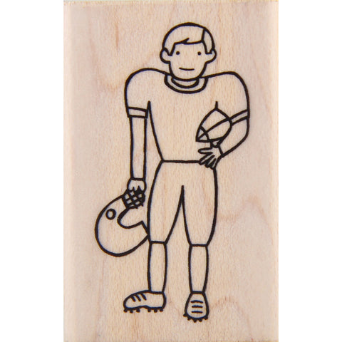 wood stamp - football player