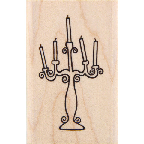 wood stamp - candelabra