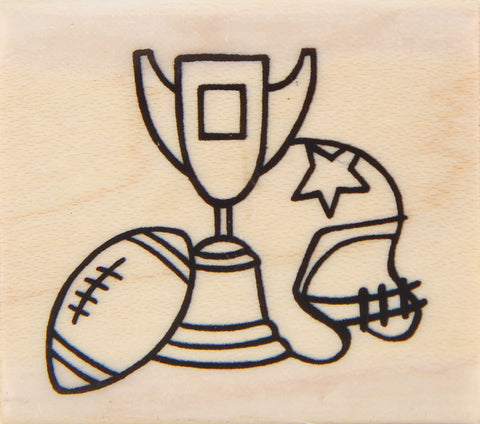 wood stamp - football collage