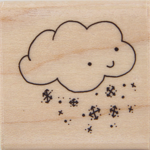 wood stamp - mb snow cloud