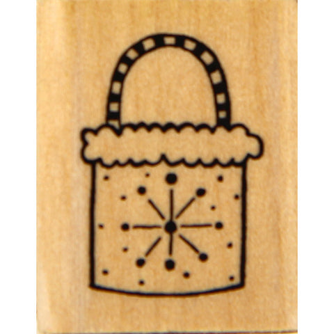 wood stamp - snow purse