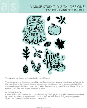 digital cut file - eat, drink, and be thankful