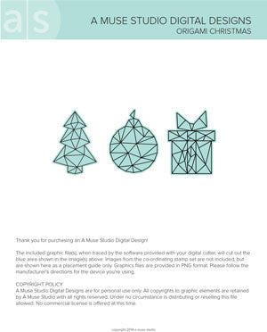 digital cut file - origami Christmas