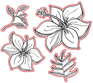 Bunga Raya Editable Coluring Bunga Raya Black And White