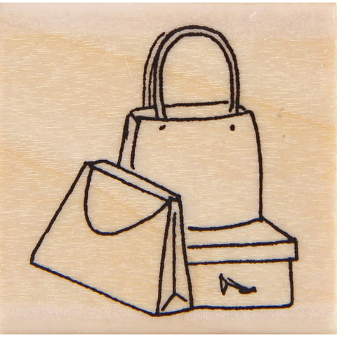 wood stamp - shopping bags