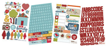 snap cardstock sticker sheets - family
