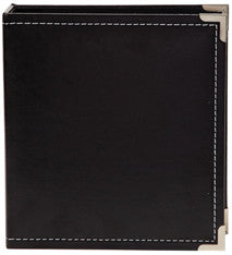 snap faux leather album 6x8 - onyx