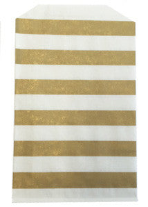 treat bags medium - horizontal stripe - gold