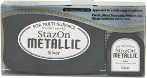 staz-on metallic silver ink pad & refill